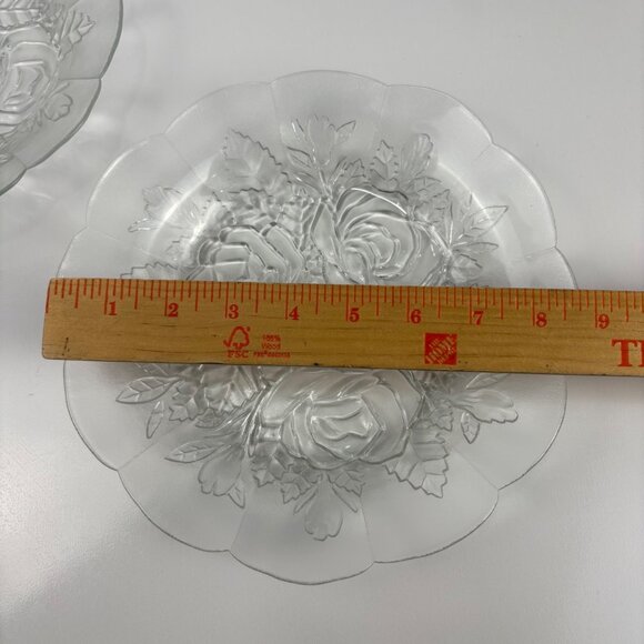 SET OF 2 “PASARI LIVIA” Indonesia Frosted Rose Glass Plates 8 1/2' Salad - Picture 5 of 6